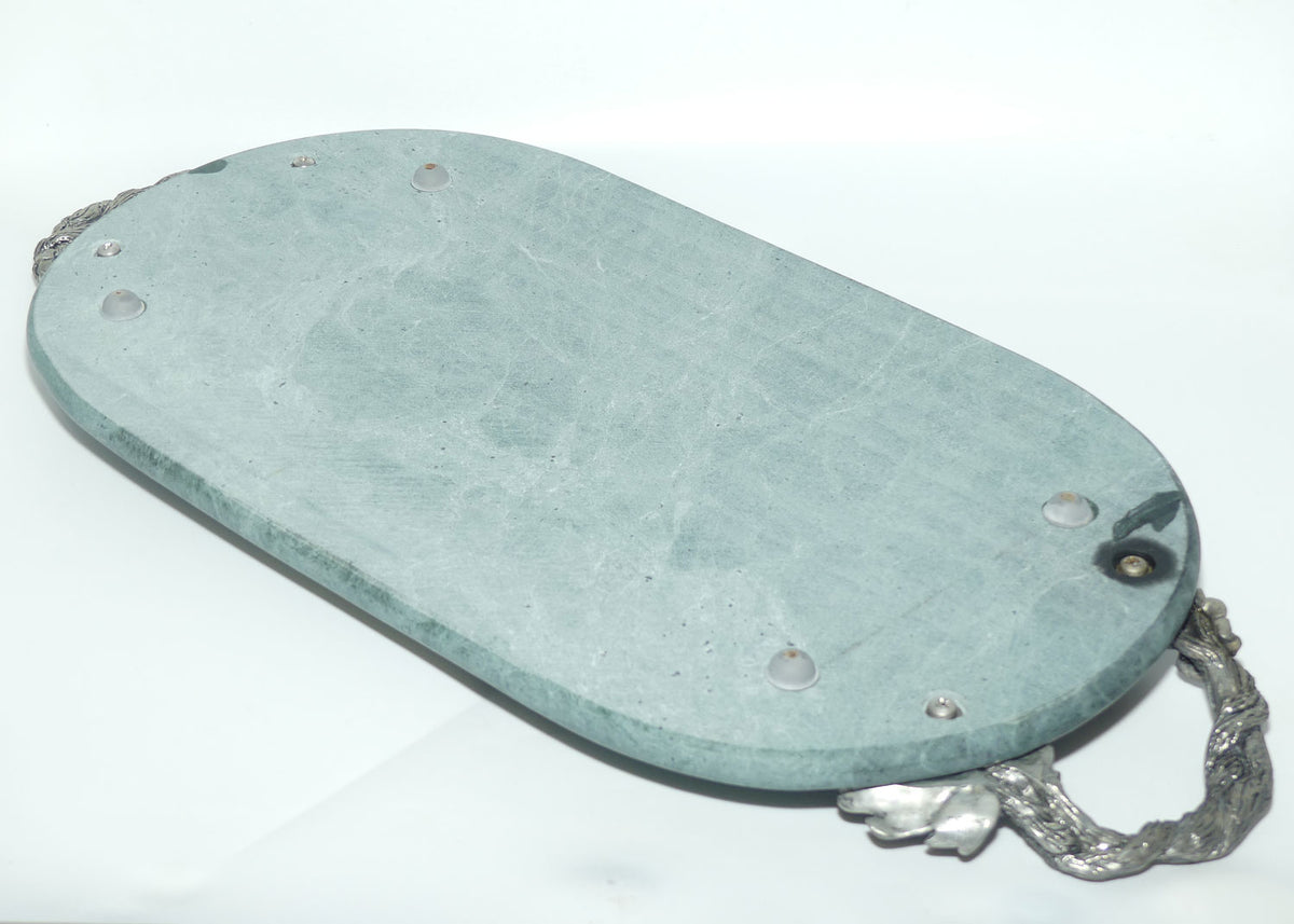 Seagull Pewter Canada Grape and Vine Dark Green marble serving tray