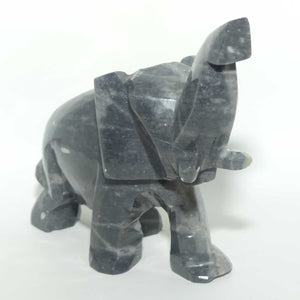 Large Grey Marble Elephant figure | Angular design