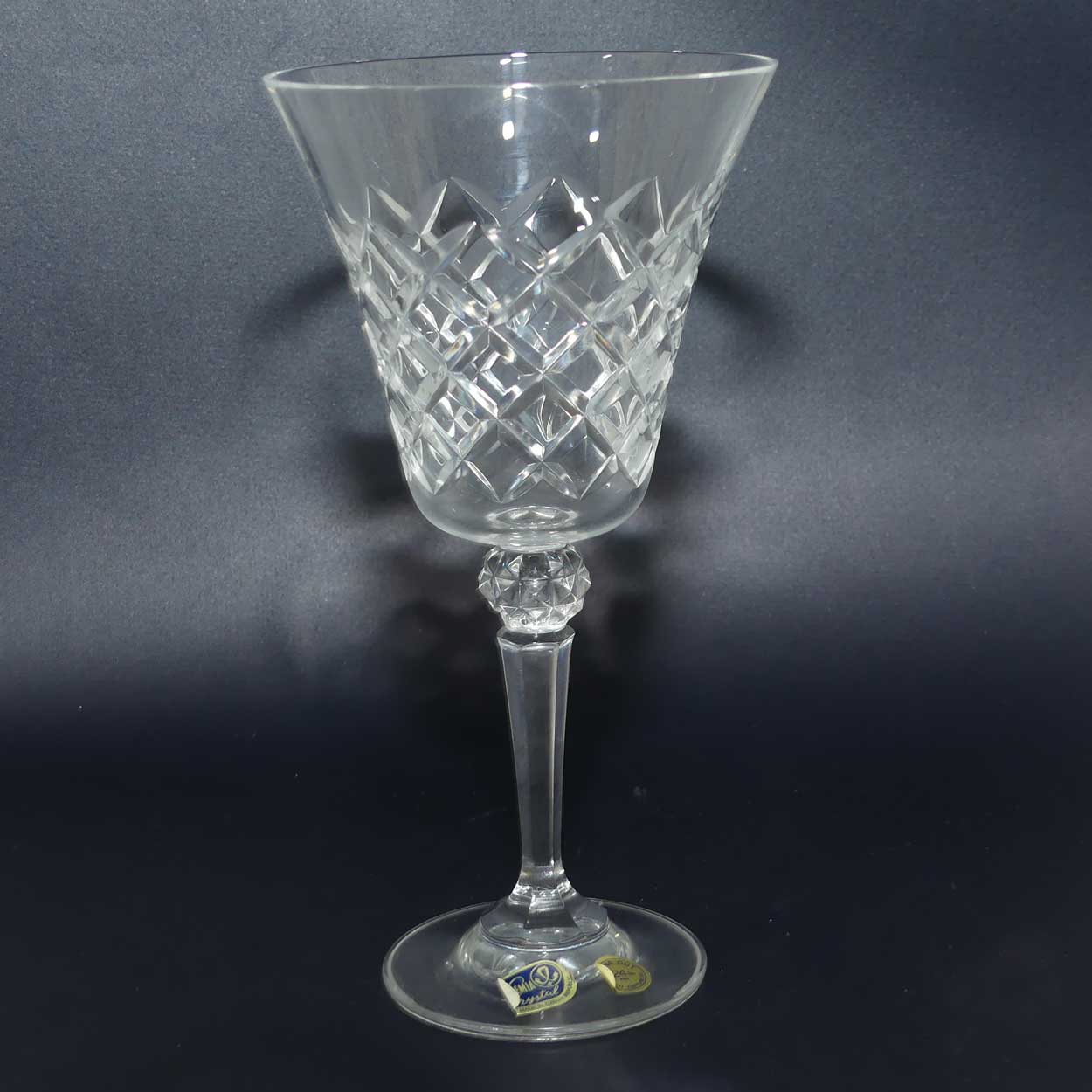 Set of 6 Bohemia Crystal Margaret Diamond wine glasses | 175ml | in original box
