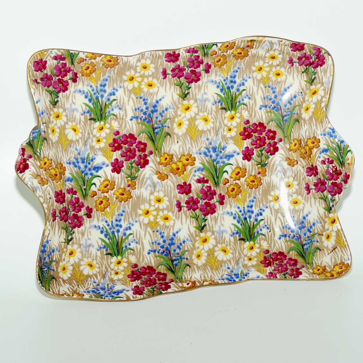 Royal Winton Margeurite Chintz tab handled tray