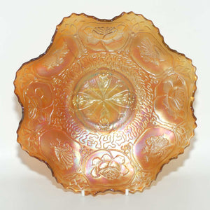 Fenton Rose Marigold Carnival Glass bowl | Dragon and Lotus