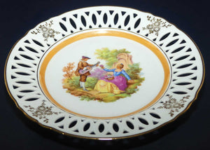 Maria Theresa Fine China Limoges style cabinet plate | Reticulated Border