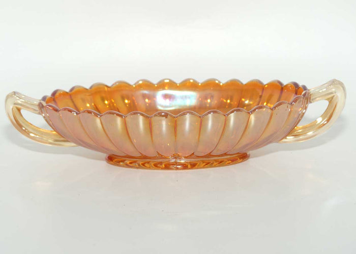 Carnival Glass | Marigold | twin handle oval sundae dish