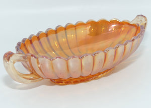 Carnival Glass | Marigold | twin handle oval sundae dish