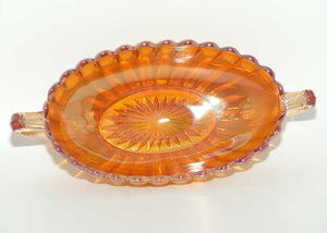 Carnival Glass | Marigold | twin handle oval sundae dish