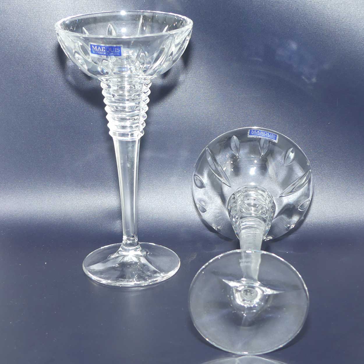 Waterford Crystal Marquis Series Gemini pattern Candleholders | Boxed 