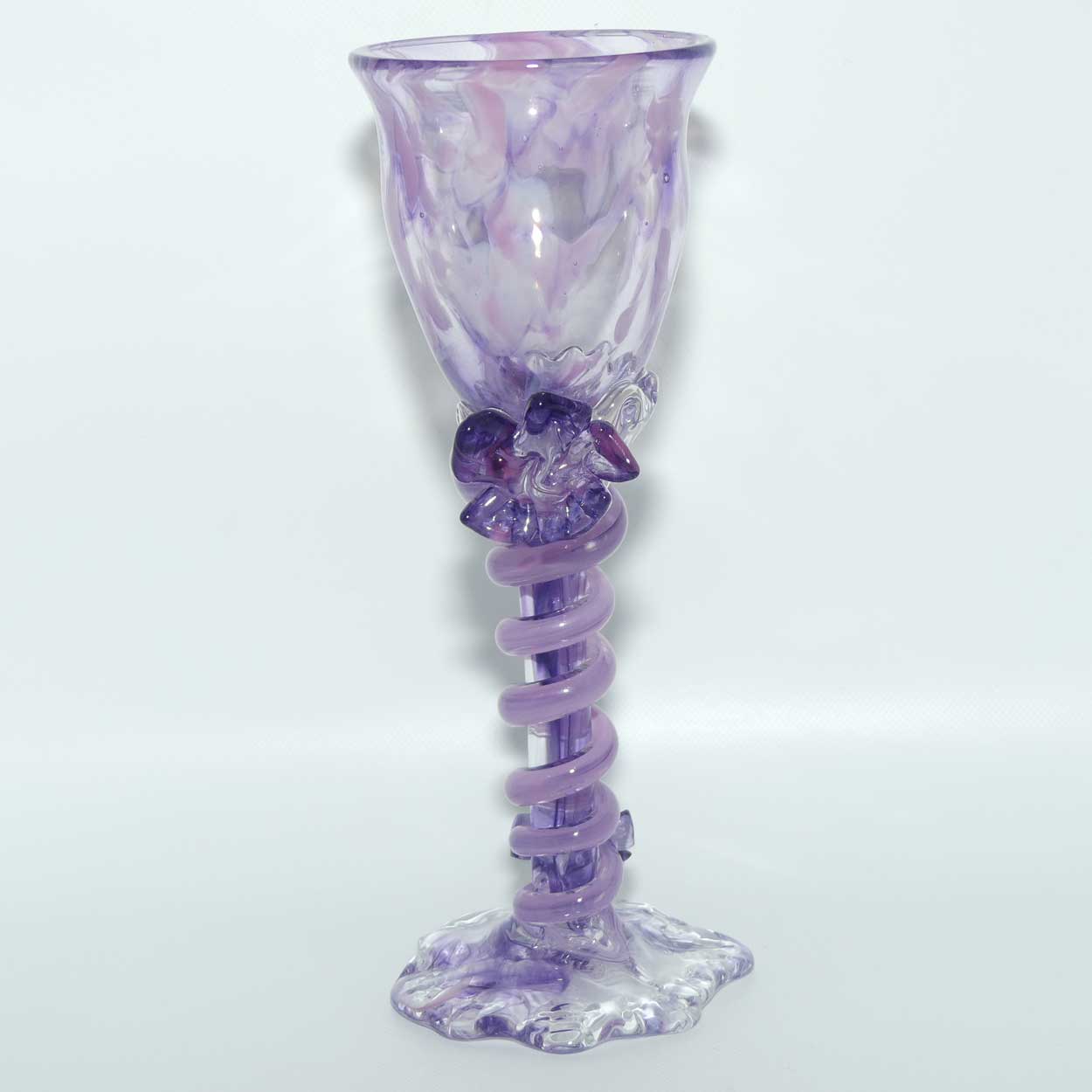 Martini Art Glass Australia | Tina Cooper | Amethyst flute | Two Flowers