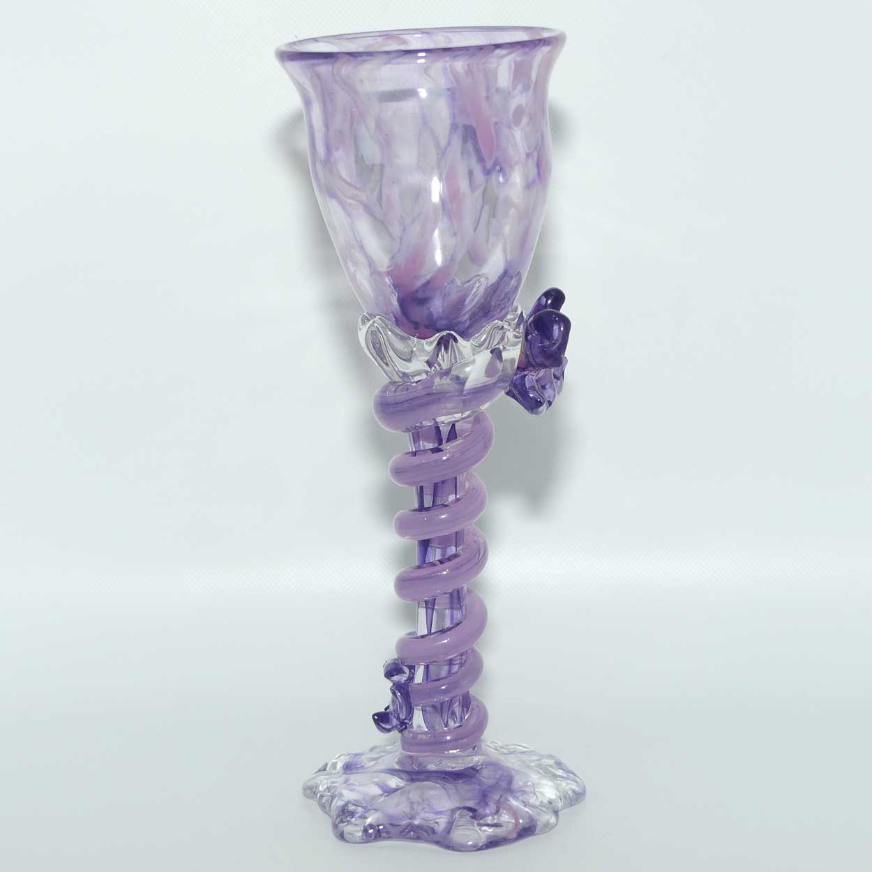 Martini Art Glass Australia | Tina Cooper | Amethyst flute | Two Flowers