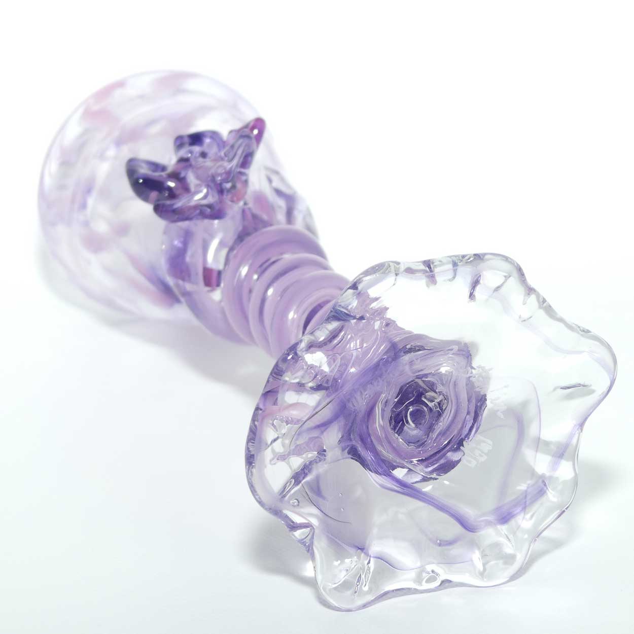 Martini Art Glass Australia | Tina Cooper | Amethyst flute | Two Flowers