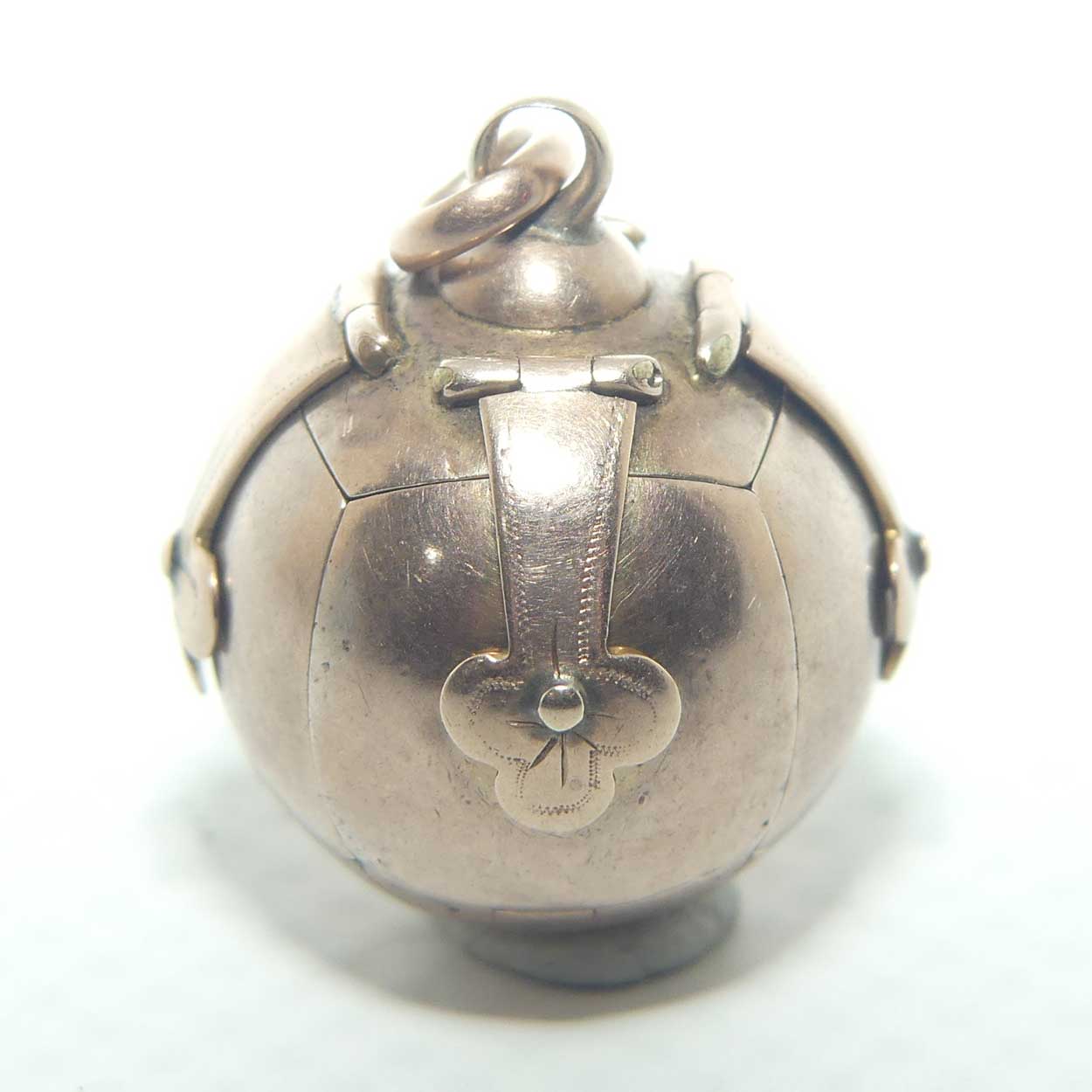 Victorian era 9ct Masonic Orb puzzle ball charm