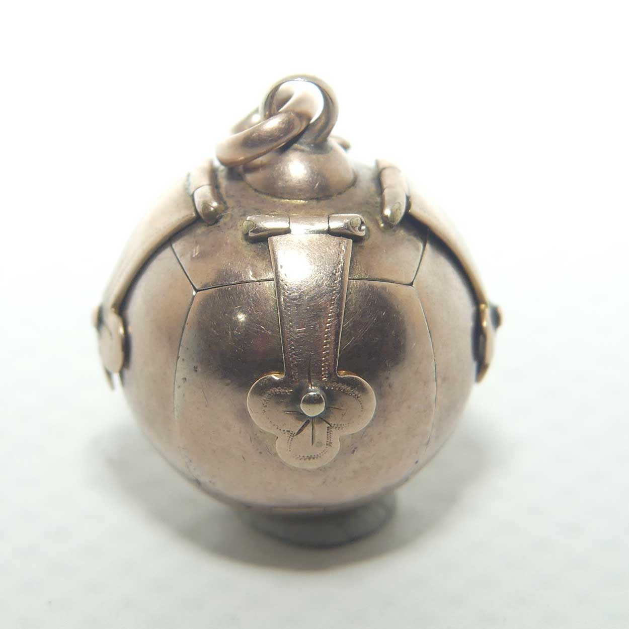 Victorian era 9ct Masonic Orb puzzle ball charm