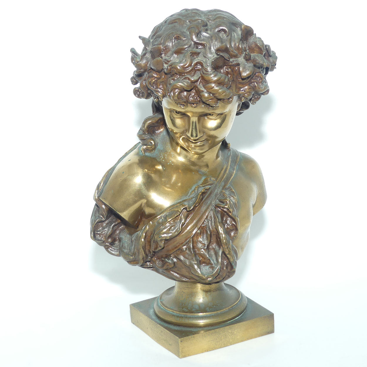 French Gilt Bronze of a Young Faun by Matharin Moreau by E. Colin & Cie. Paris