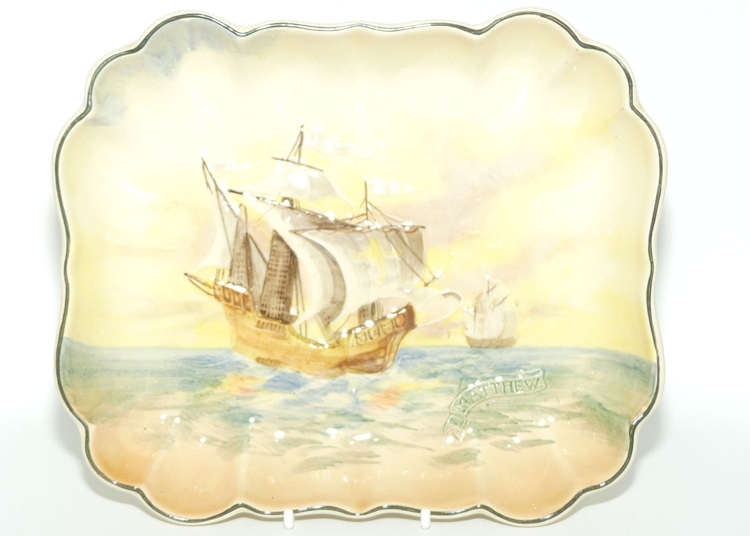 Royal Doulton Famous Ships Matthew rectangular bowl D5957