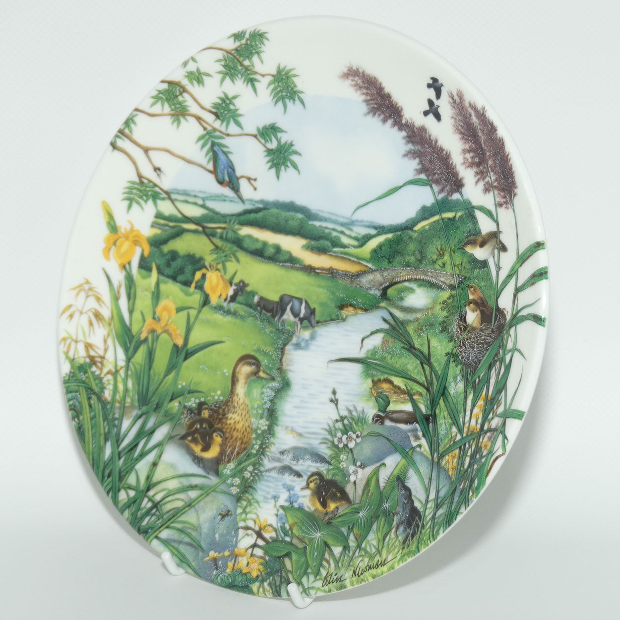 Wedgwood Bone China plate | Colin Newman's Country Panorama #2 | The Meandering Stream