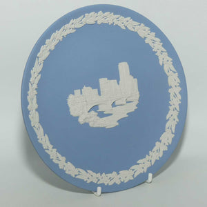 Wedgwood Jasper | Australian Capital Cities | White on Pale Blue | Melbourne plate | 16.5cm | box + Cert