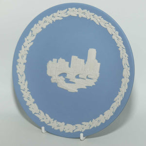 Wedgwood Jasper | Australian Capital Cities | White on Pale Blue | Melbourne plate | 16.5cm | box + Cert