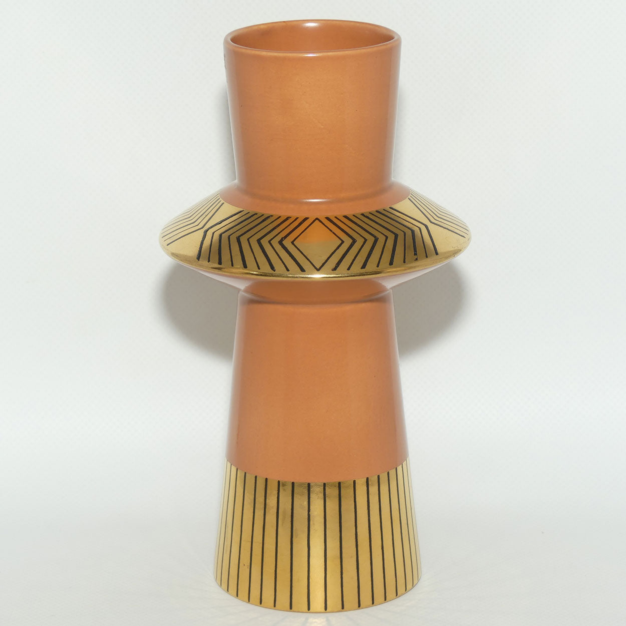 Crown Devon Memphis pattern vase by designer Colin Melbourne | Mid Century modern design