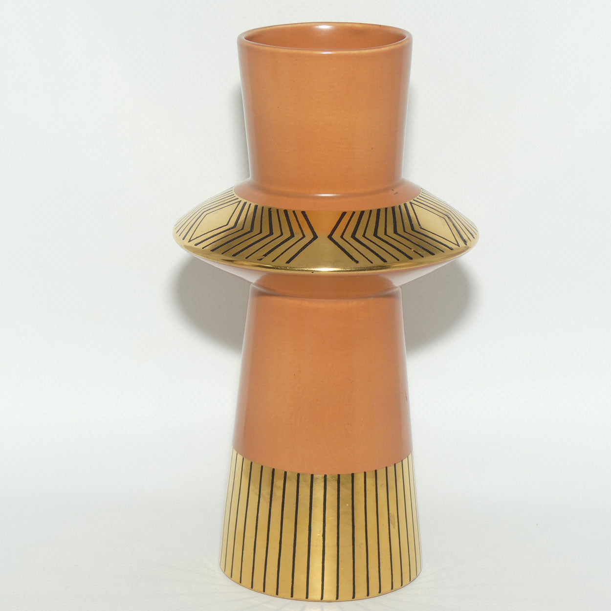 Crown Devon Memphis pattern vase by designer Colin Melbourne | Mid Century modern design