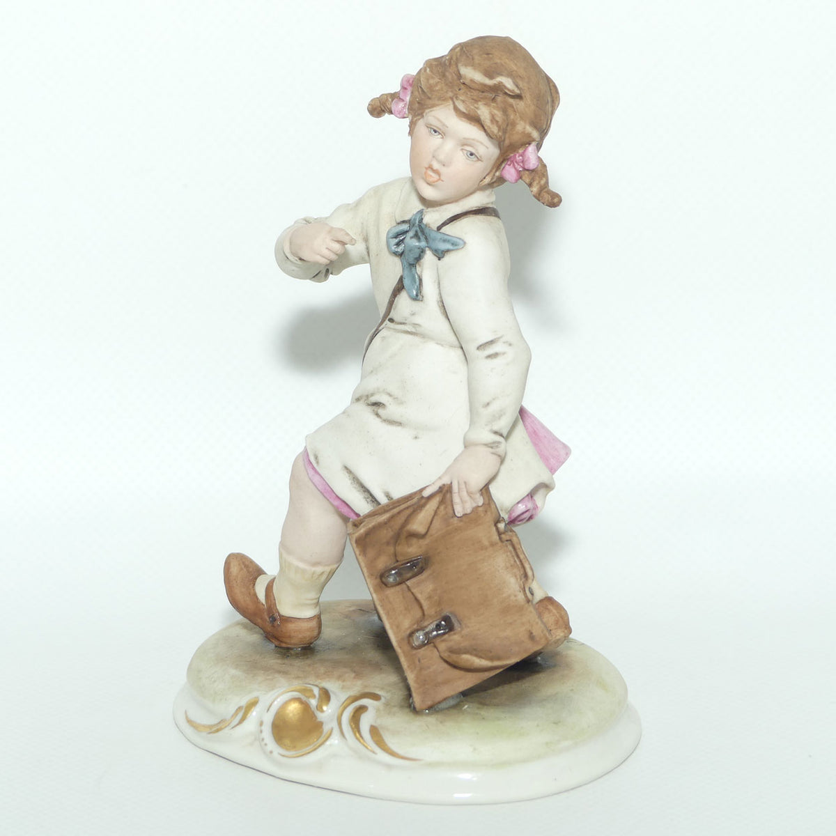 Capodimonte figure School Girl | signed Bruno Merli