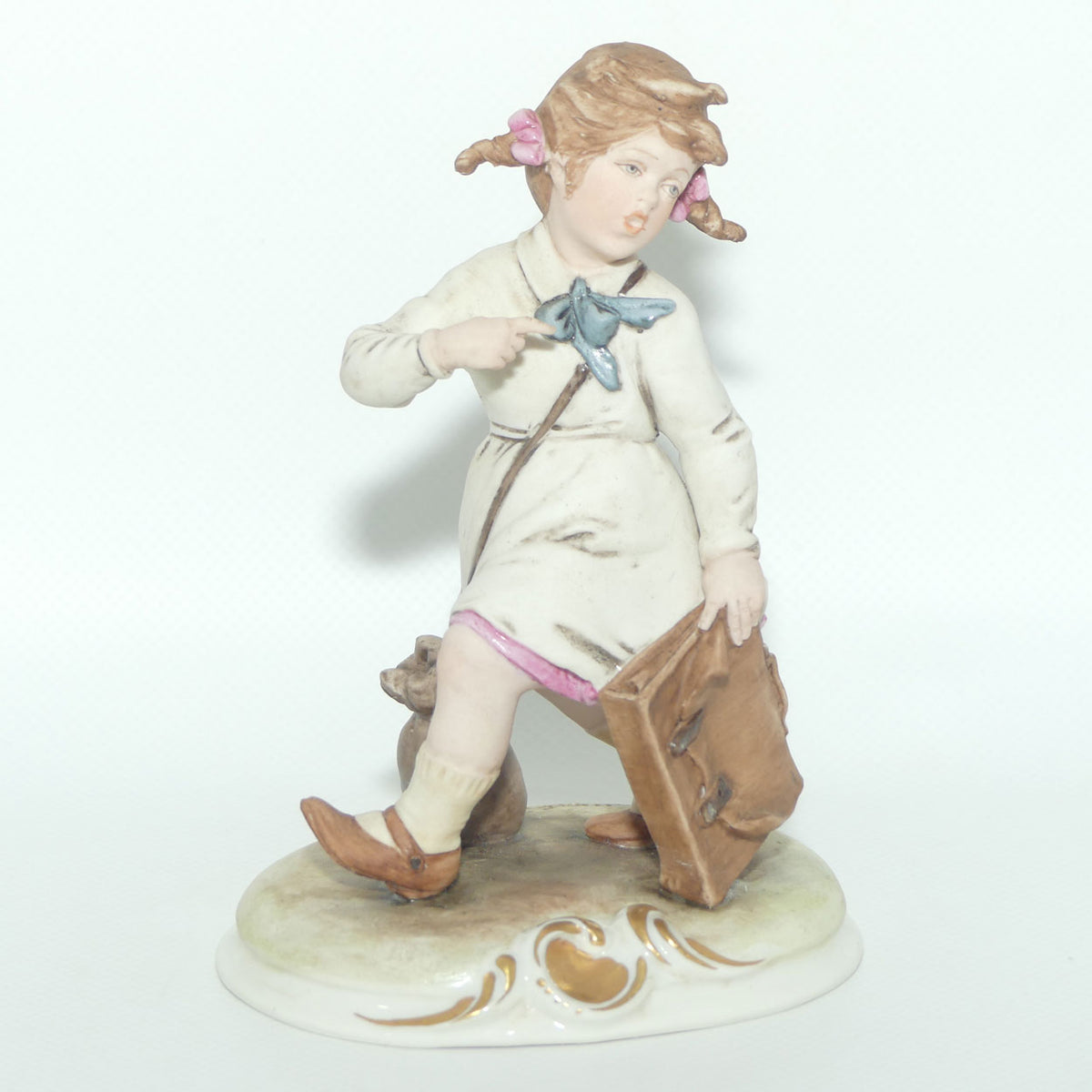 Capodimonte figure School Girl | signed Bruno Merli