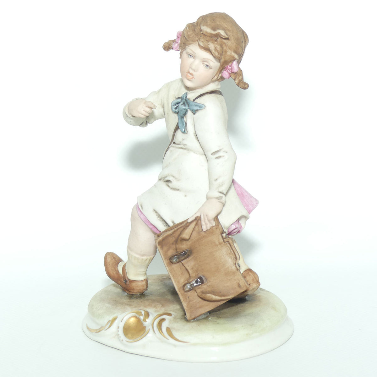 Capodimonte figure School Girl | signed Bruno Merli