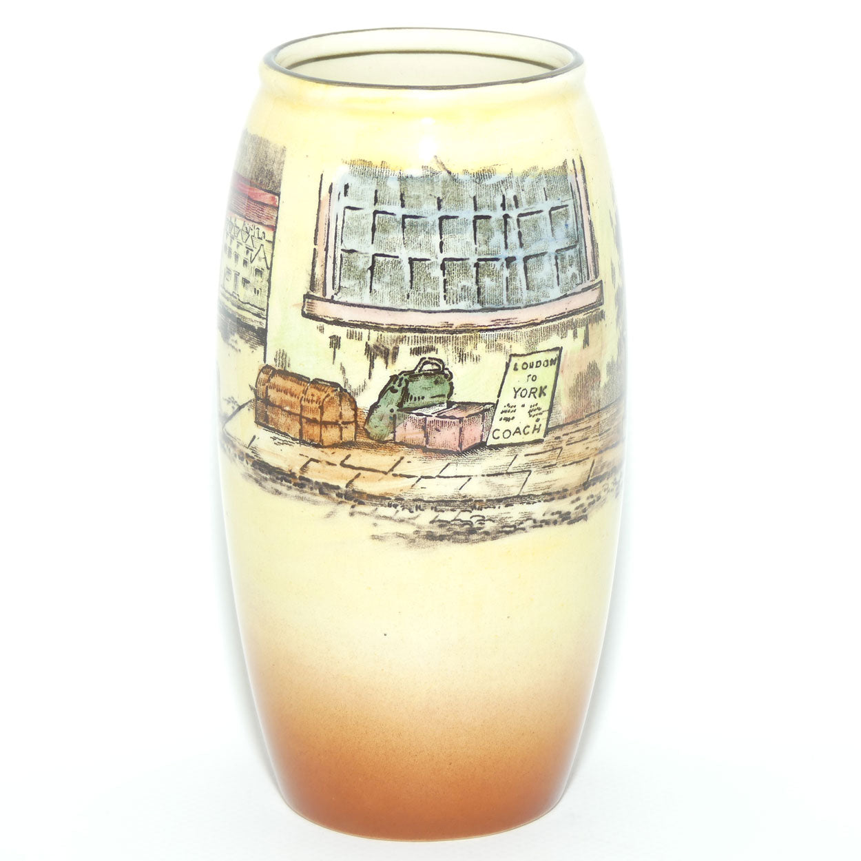 Royal Doulton Dickens Mr Micawber cylindrical vase D5175