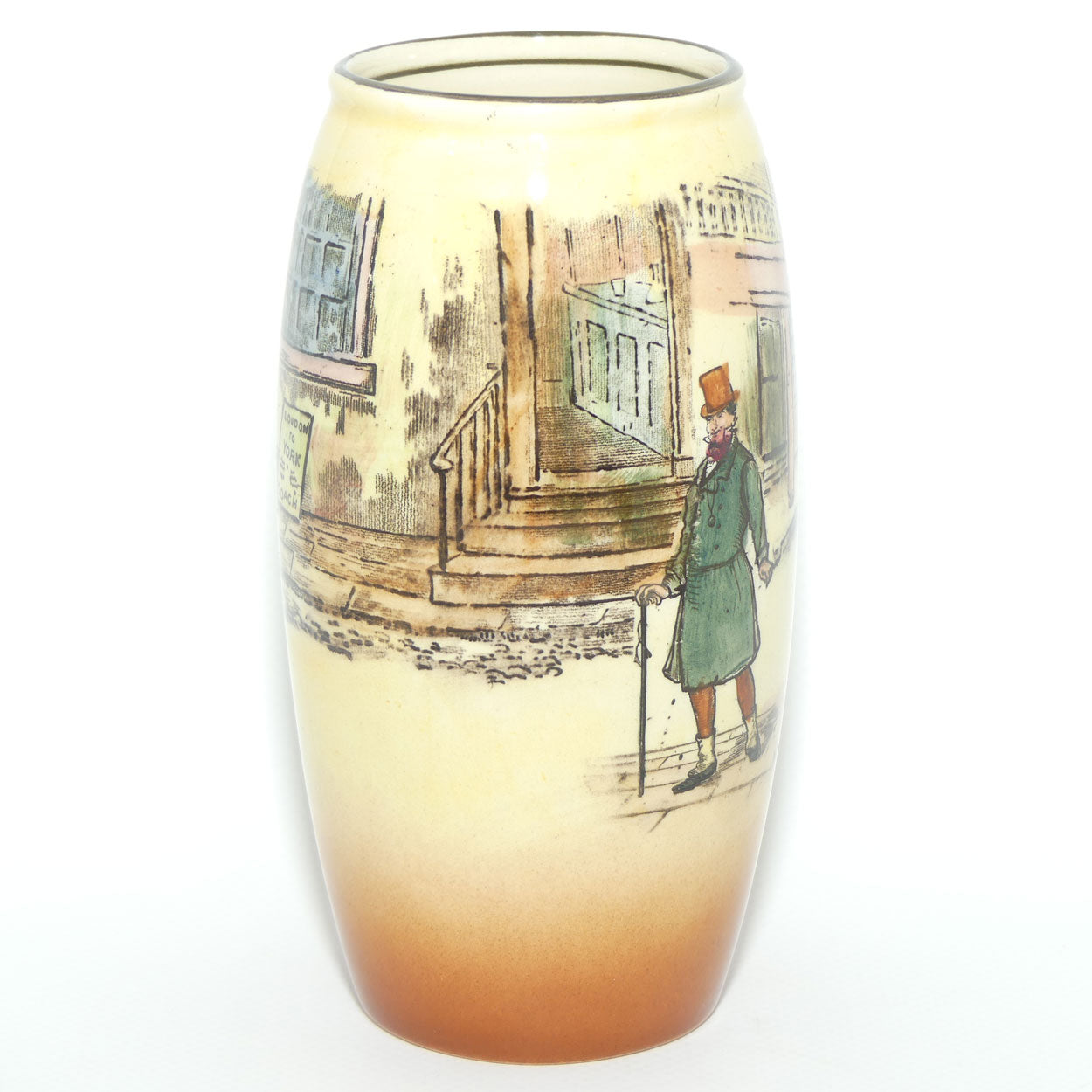 Royal Doulton Dickens Mr Micawber cylindrical vase D5175