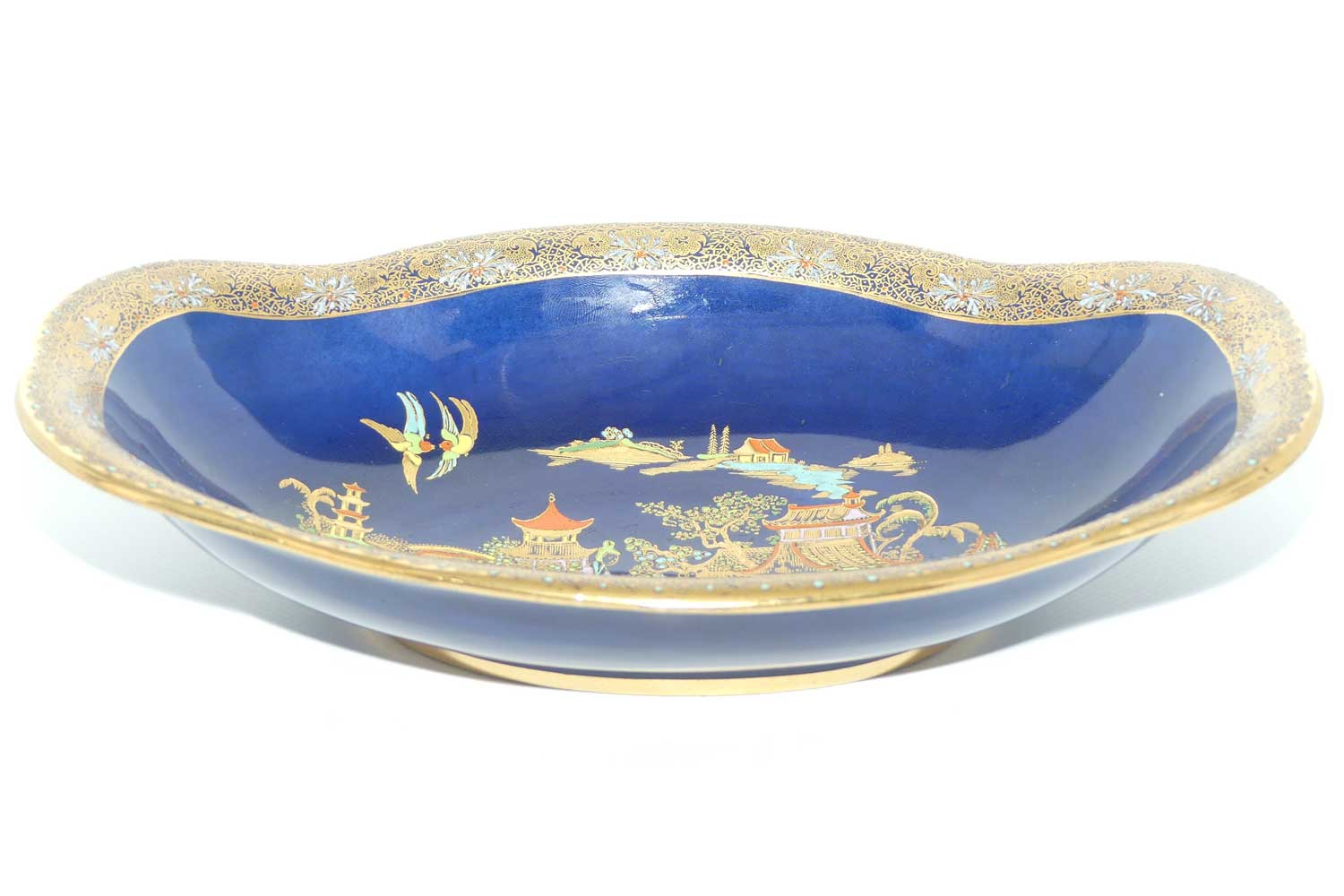 Carlton Ware oval bowl |  Mikado pattern with exceptional gilt border | 28cm wide