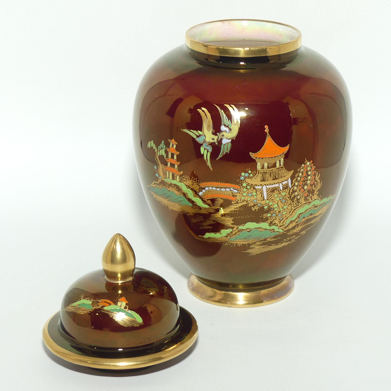 Carlton Ware Rouge Royale Pagoda pattern ginger jar | #2
