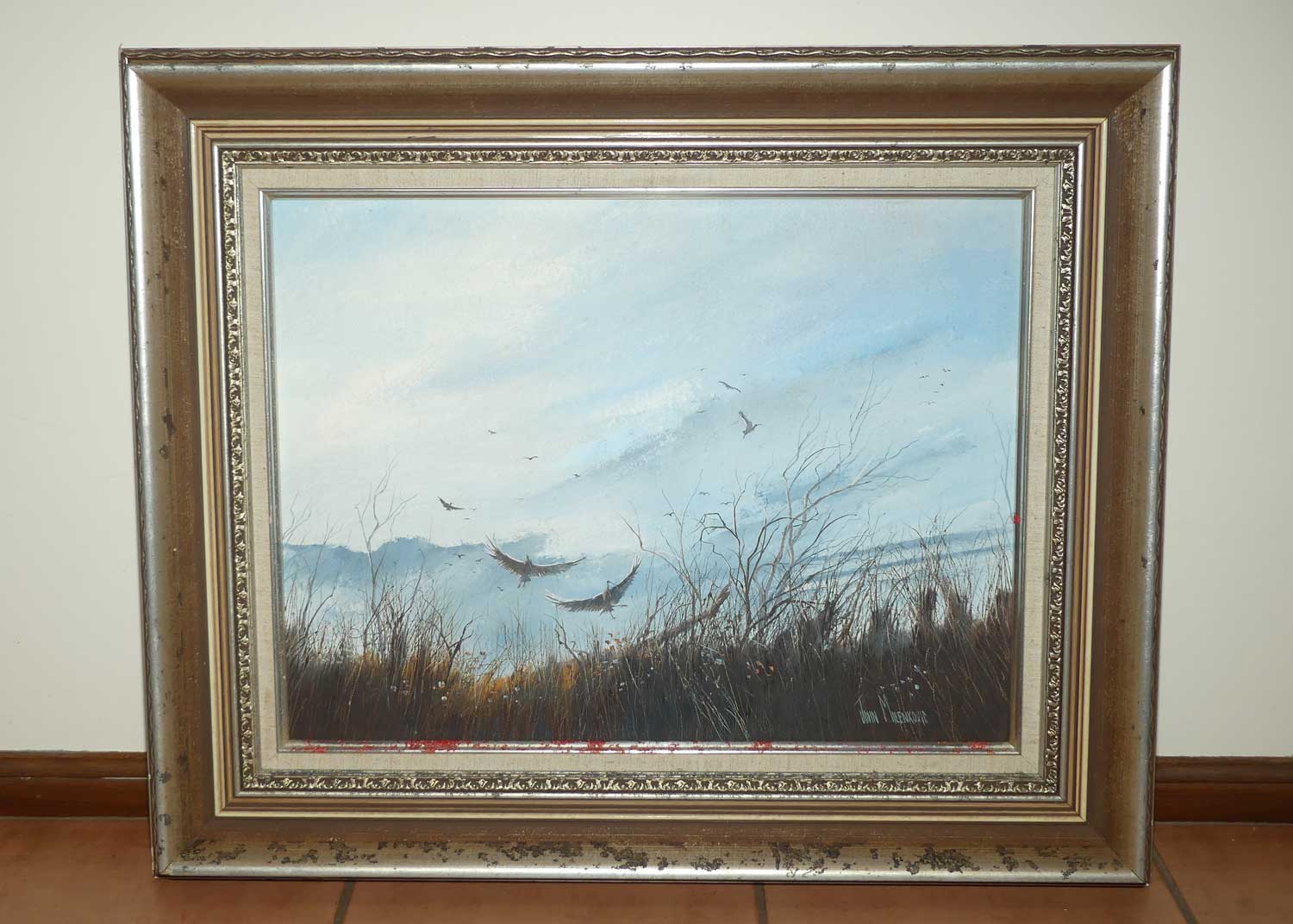 Australian Oil Painting | John Milenkovic | Ibis at End of Day