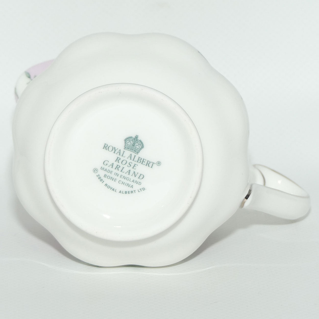 Royal Albert Bone China England Rose Garland milk jug | later stamp