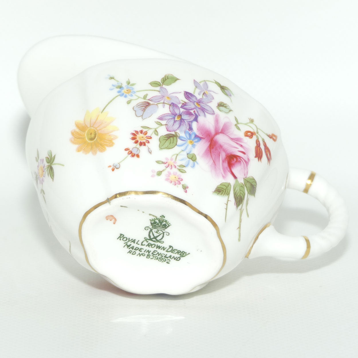 Royal Crown Derby Derby Posies Creamer Jug | Oval Shape | Dark Green backstamp