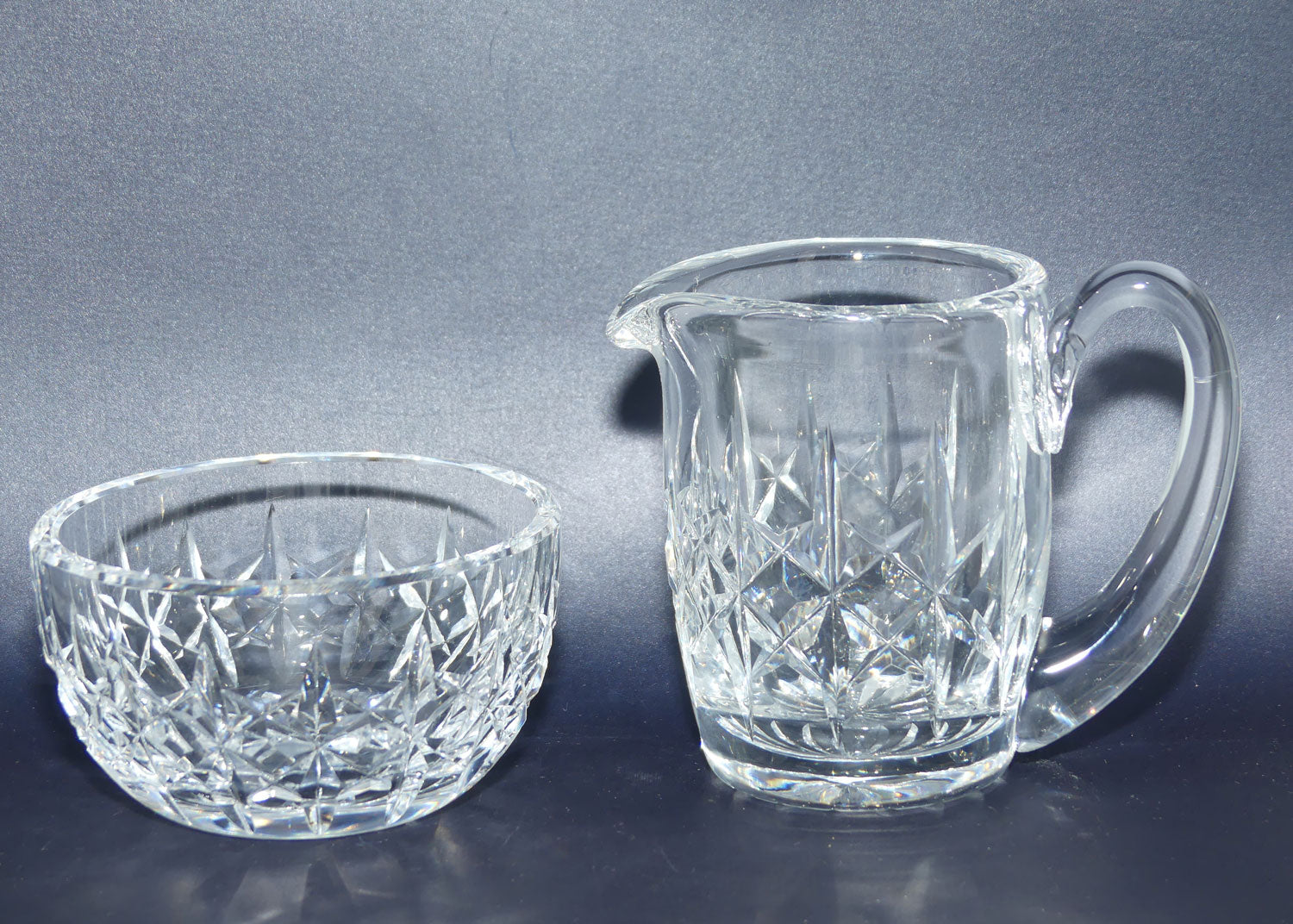Waterford Crystal milk jug and sugar bowl