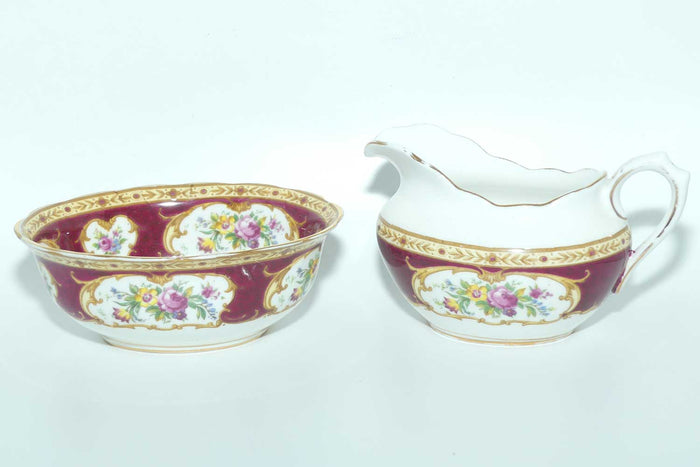 Royal Albert Bone China Lady Hamilton oval shape milk jug and sugar bowl