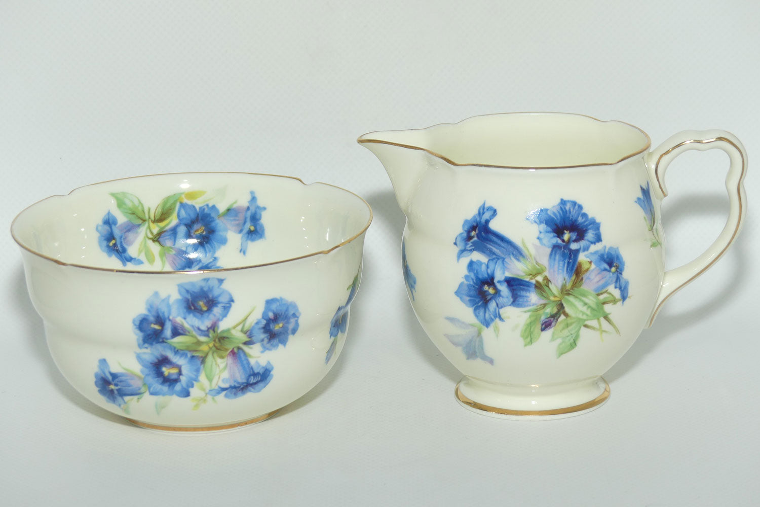 Royal Doulton Gentian pattern V1911 | milk jug and sugar bowl