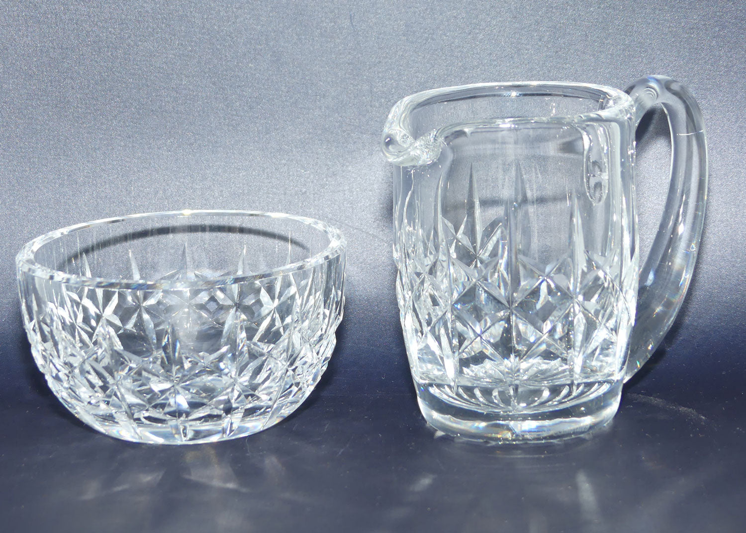 Waterford Crystal milk jug and sugar bowl