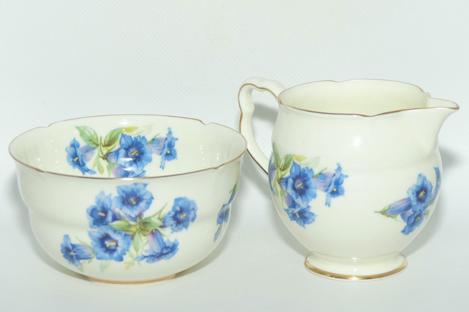 Royal Doulton Gentian pattern V1911 | milk jug and sugar bowl