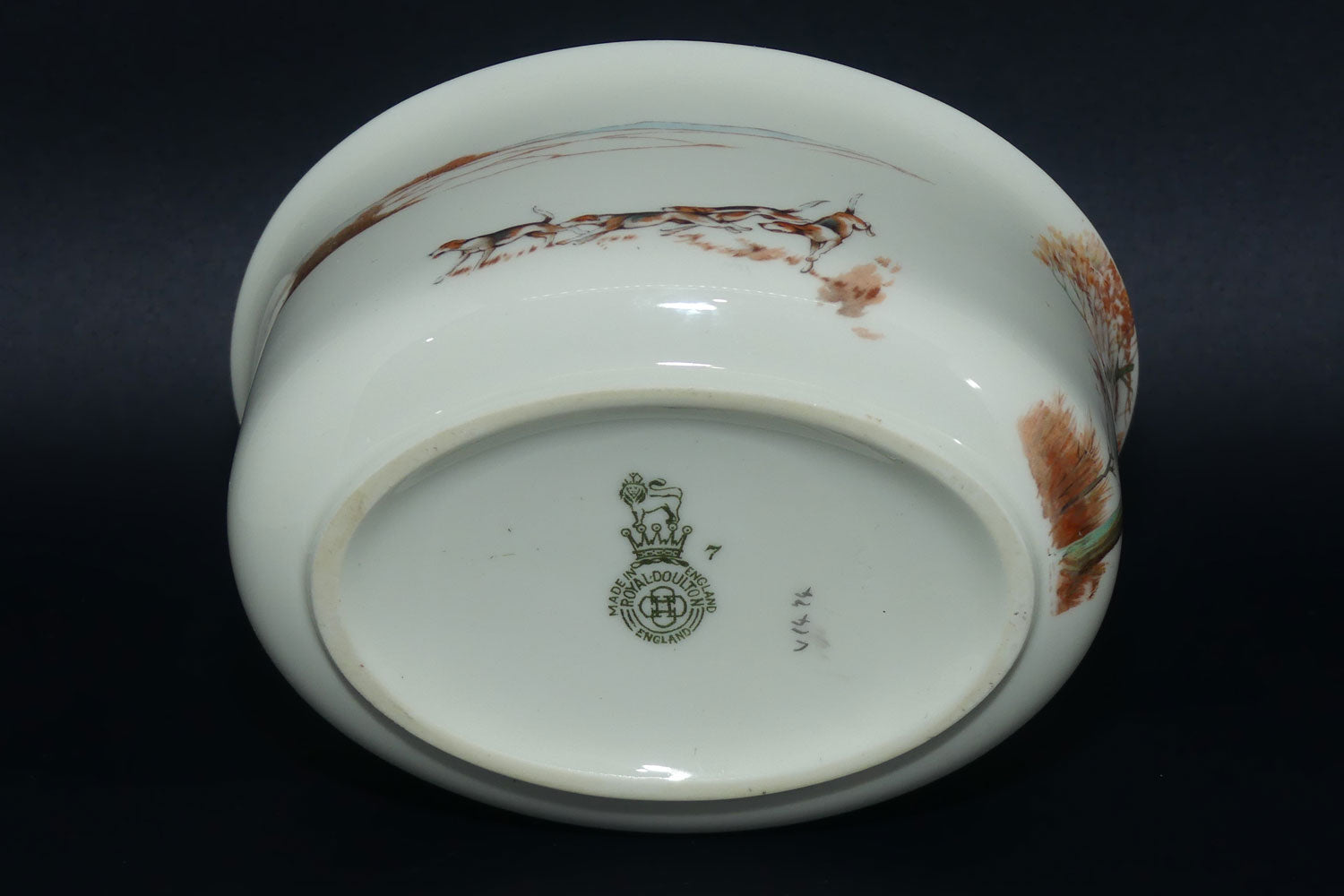 royal-doulton-fox-hunting-v1474-milk-and-sugar-rare-white-ground