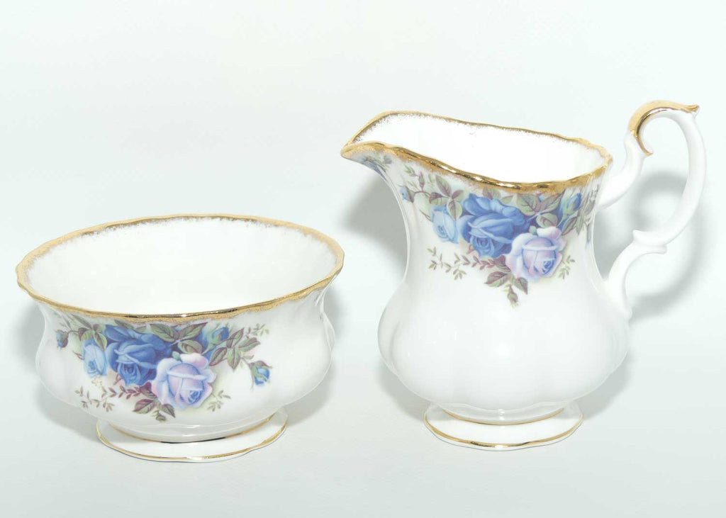 Royal Albert Bone China England Moonlight Rose milk jug and sugar bowl | Tea size | UK made