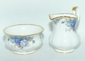 Royal Albert Bone China England Moonlight Rose milk jug and sugar bowl | Tea size | UK made