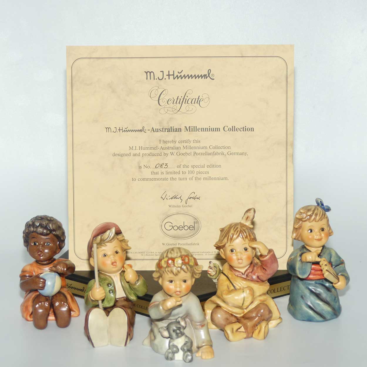 HUM2060 to HUM2065 MI Hummel Australian Millenium Collection set of 6 figures | Australian Edition | Ltd Ed 100 only | boxed