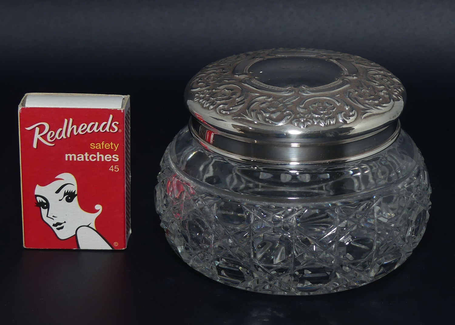 Sterling Silver and cut crystal trinket bowl | Sheffield 2000 Millenium hallmark