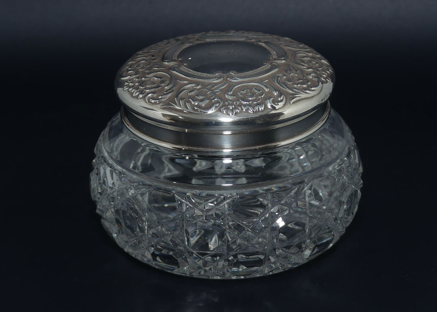 Sterling Silver and cut crystal trinket bowl | Sheffield 2000 Millenium hallmark