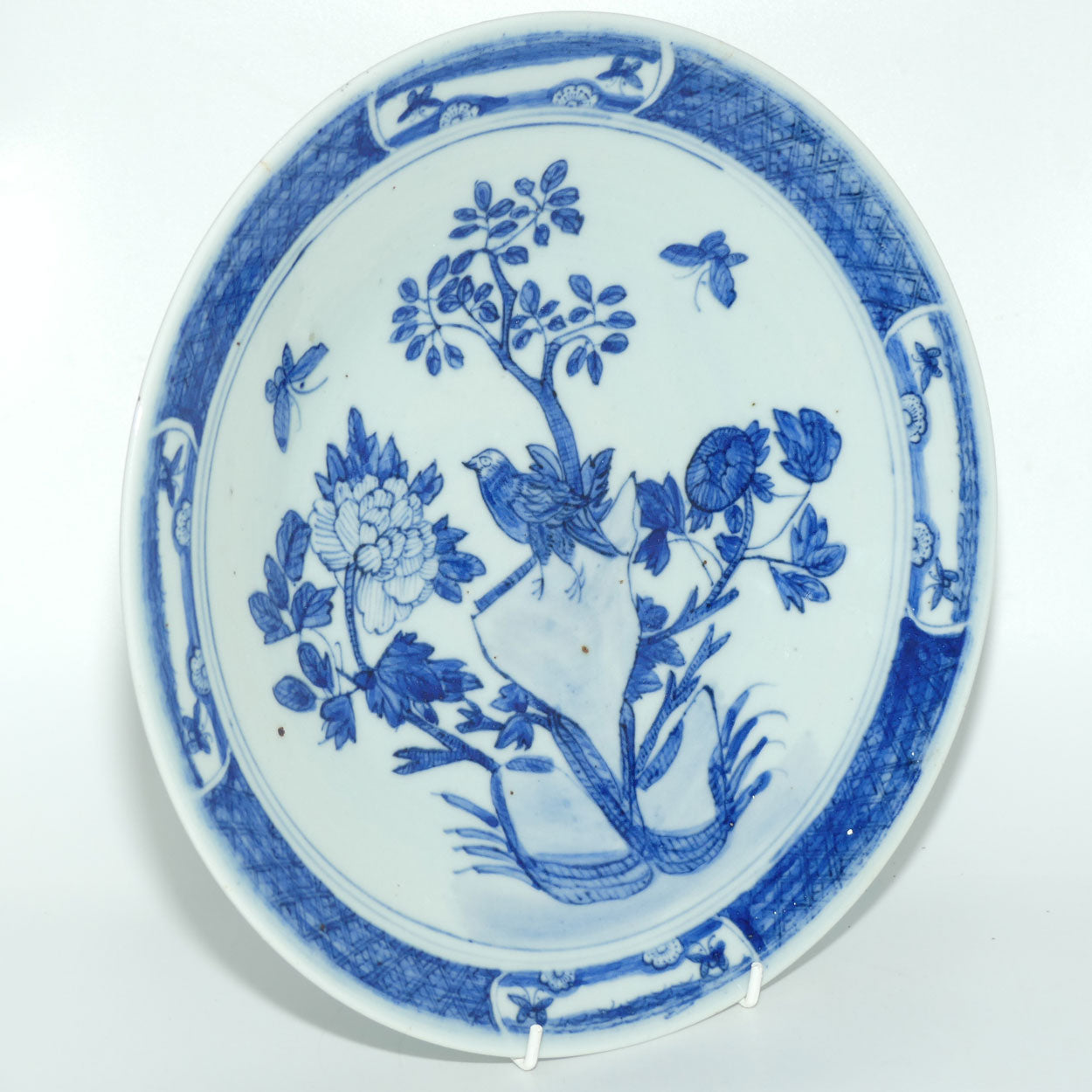 Qing Dynasty Fine Quality Chinese Blue and White Bird and Floral bowl | 29.5cms diam