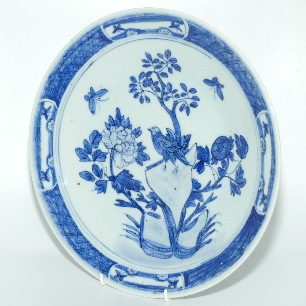 Qing Dynasty Fine Quality Chinese Blue and White Bird and Floral bowl | 29.5cms diam