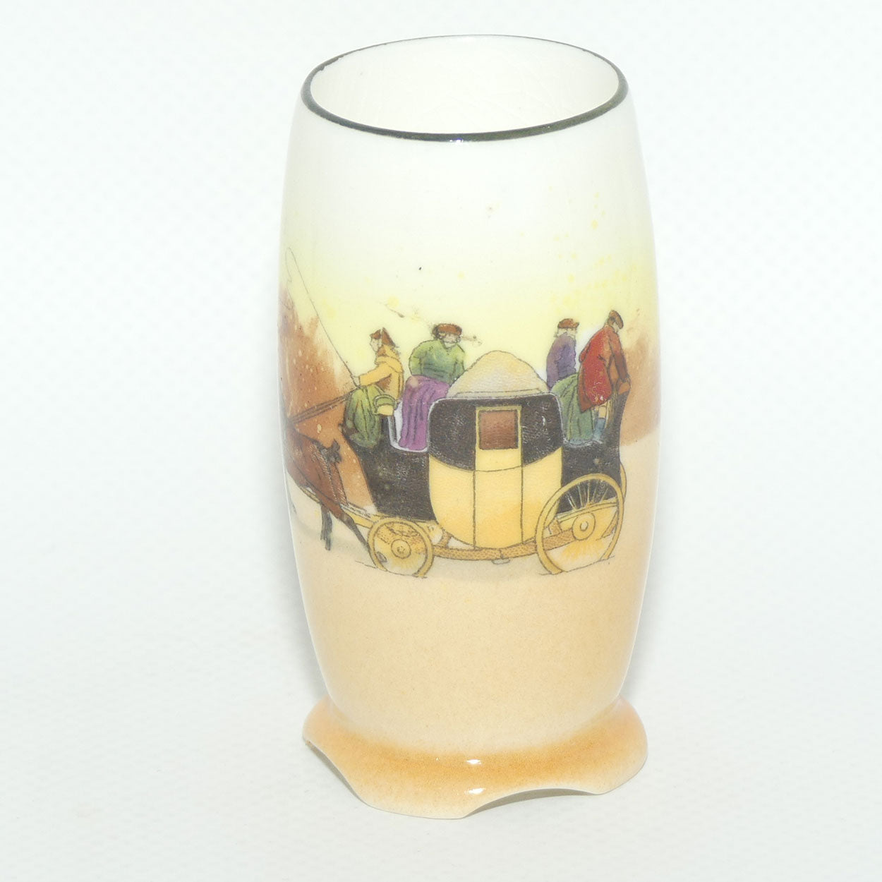 Royal Doulton Coaching Days miniature vase E3804 | 4 Splay Feet | Wide Mouth