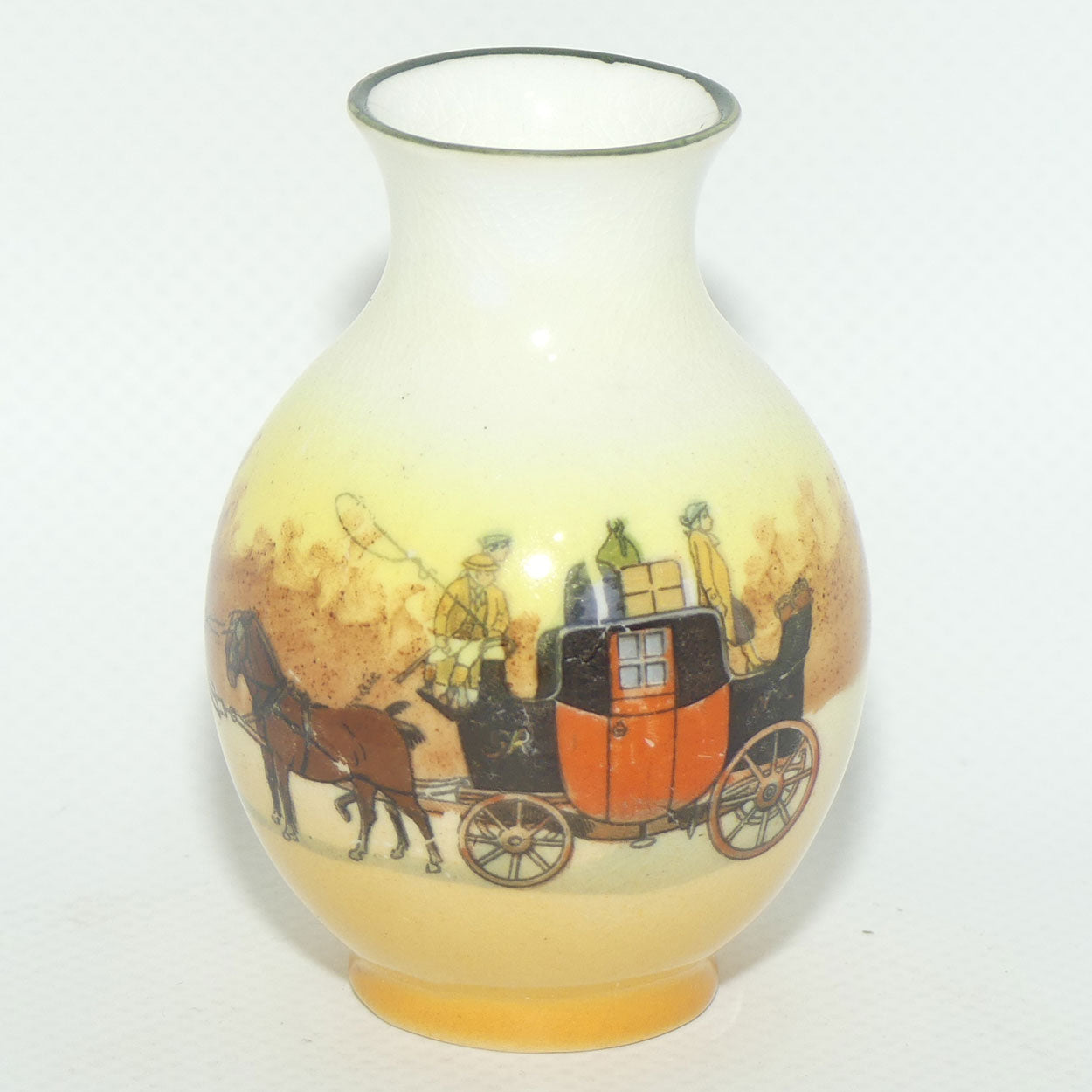 Royal Doulton Coaching Days miniature ovoid vase | 2 scenes | E3804