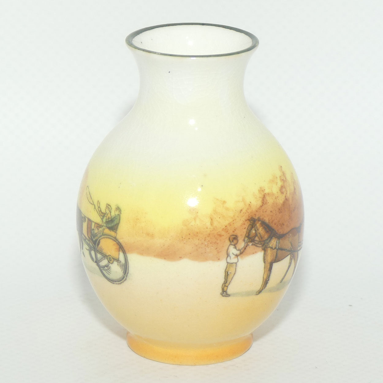 Royal Doulton Coaching Days miniature ovoid vase | 2 scenes | E3804