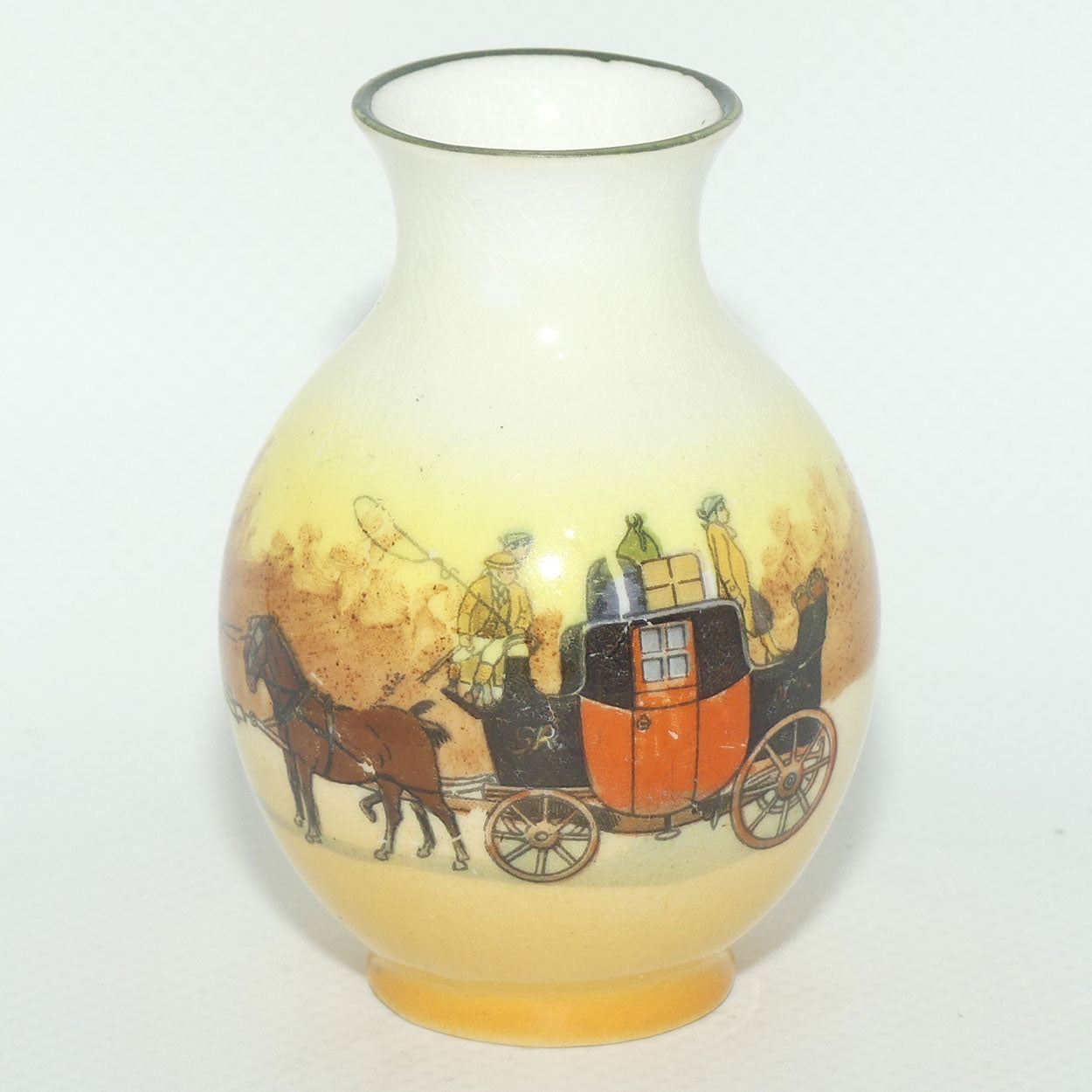 Royal Doulton Coaching Days miniature ovoid vase | 2 scenes | E3804