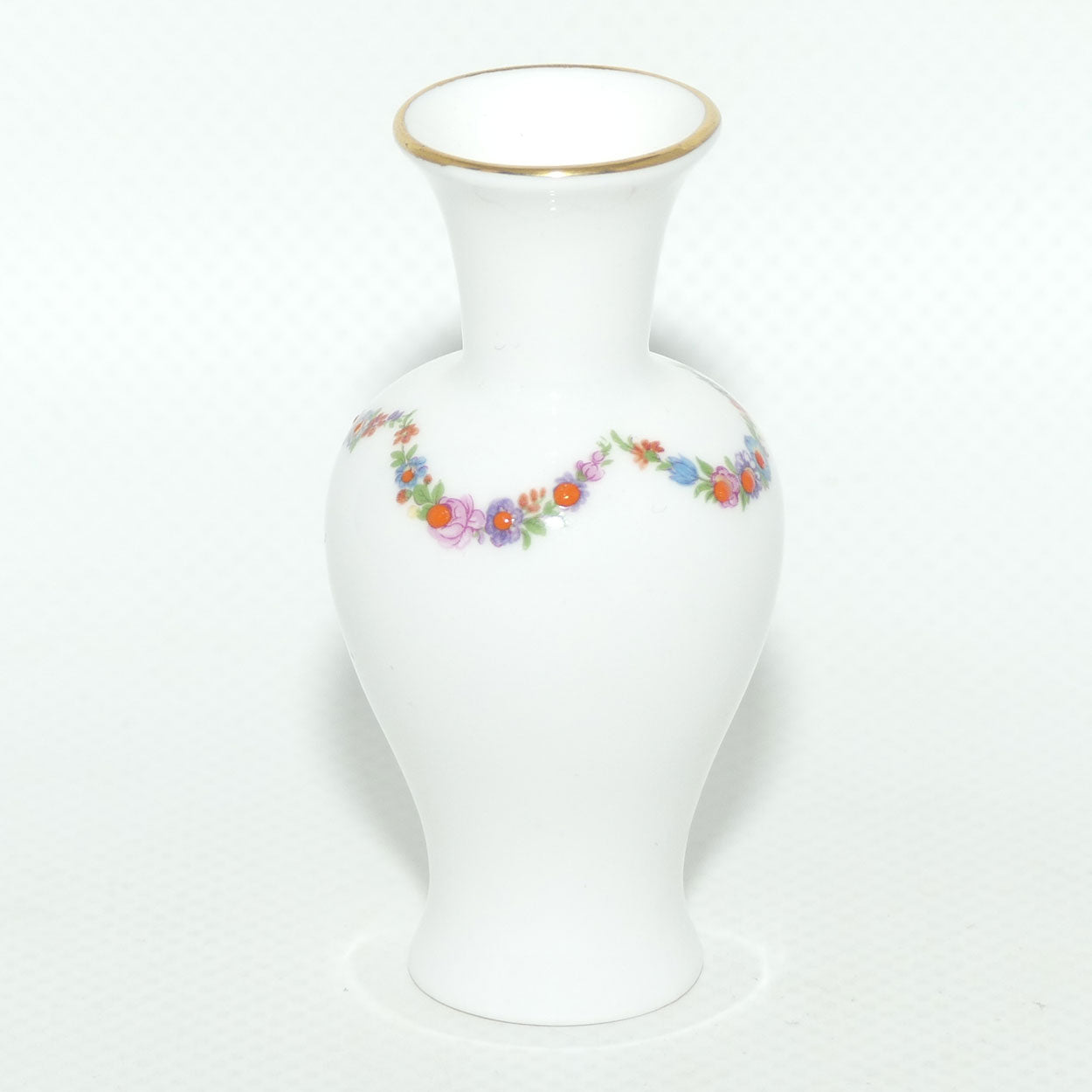 Caverswall England miniature vase | Hand Painted Floral decoration signed M Grant